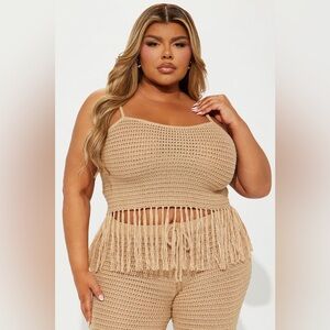 Fashion Nova Weekend Flirt Crochet Fringe Top Plus Size 3X, Coachella Festival